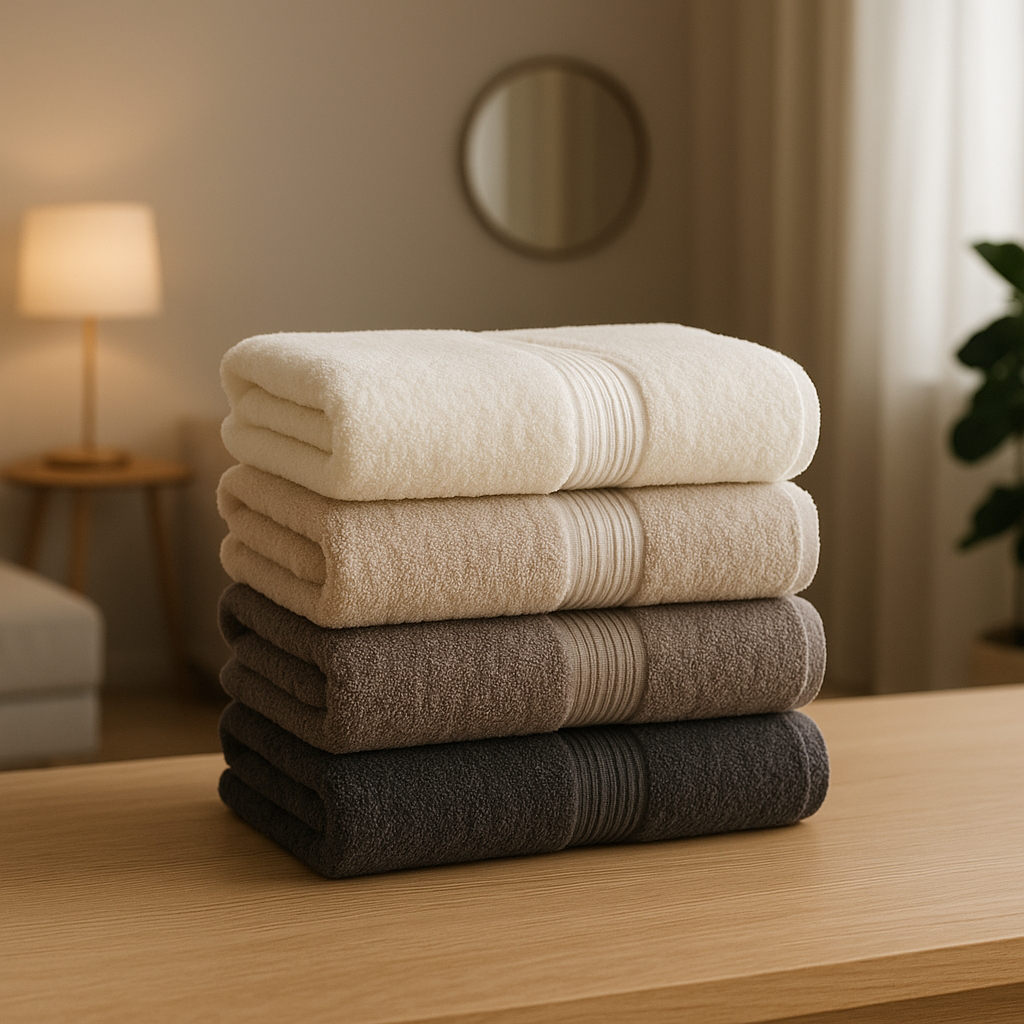 Serviette de bain éponge taille bain, collection de linge de maison haut de gamme.