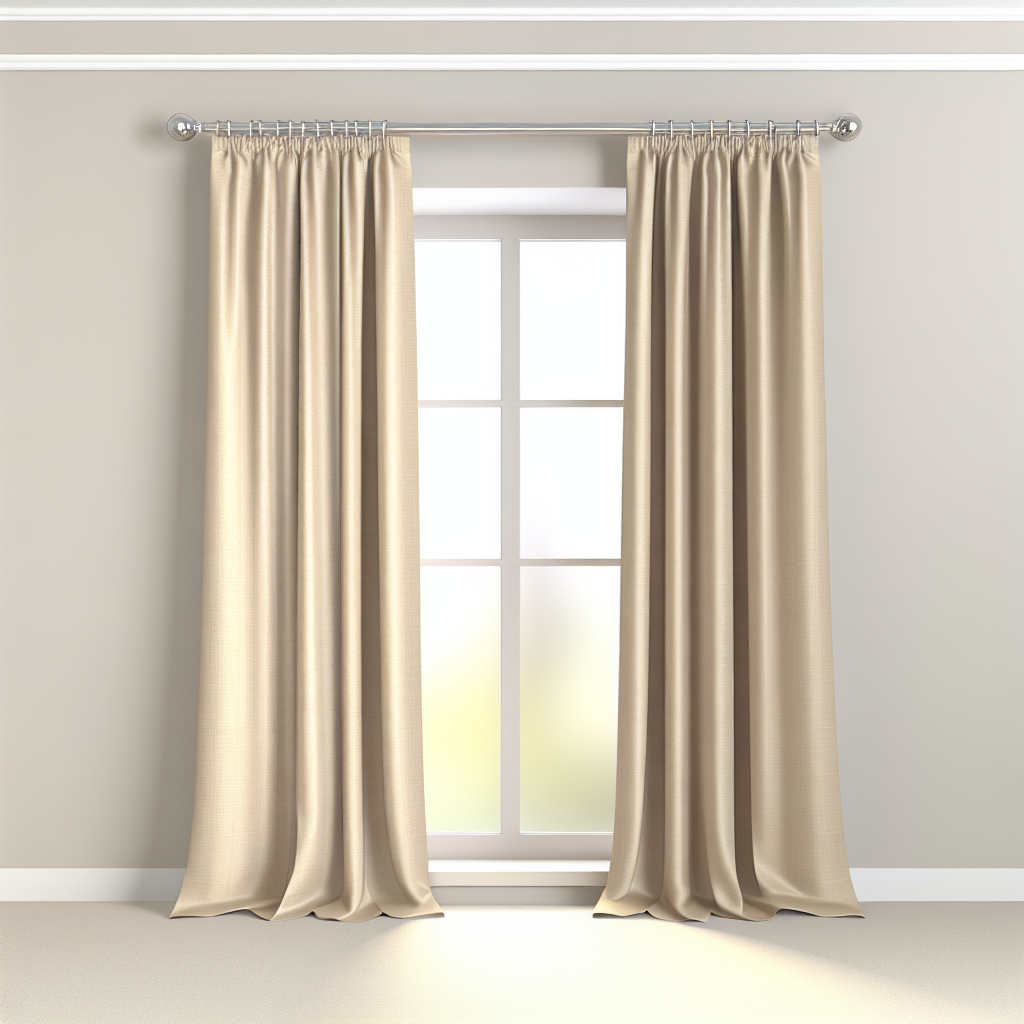 Un rideau beige de salon occultant