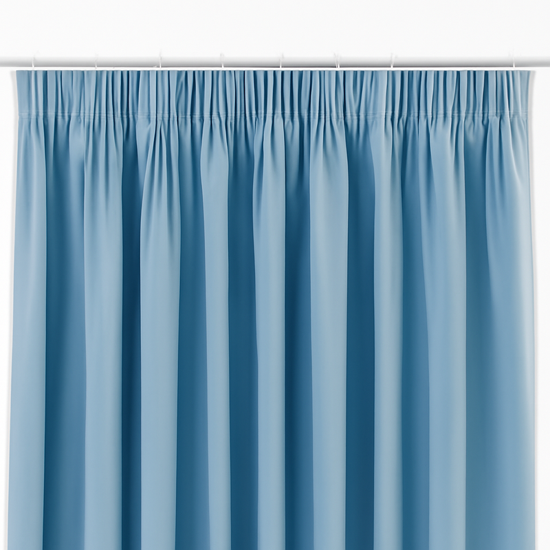 Rideau Rideau Bleu Blanc avec attache Galon fronceur en couleur Couleur produit