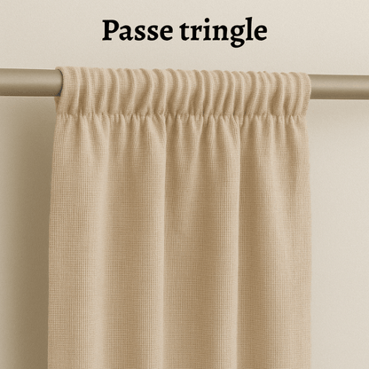 Rideau Voilage blanc chic pour salon avec attache Passe tringle
