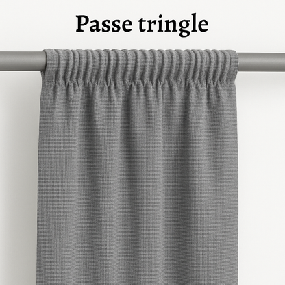 Rideau Rideaux Occultants Petite Hauteur avec attache Passe tringle en couleur Gris