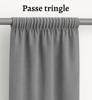 Rideau Rideaux Occultants Petite Hauteur avec attache Passe tringle en couleur Gris