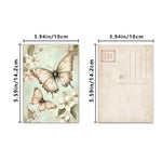 cartes postales vintage fleurs animaux romantiques clips pinces beige rose vert
