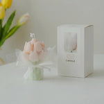bougie parfumée tulipes relief rouge jaune rose blanc cire soja aromathérapie décoration romantique