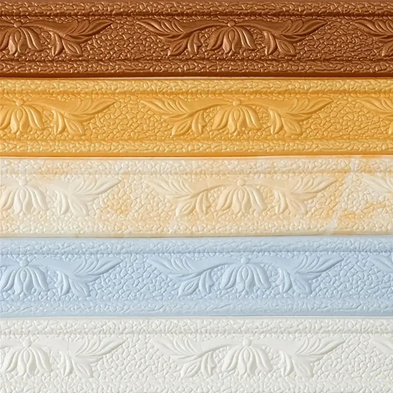 ruban décoratif floral marron beige blanc bleu adhésif pvc classique maison opacité