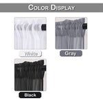 rideaux courts tissu plissé polyester translucides moderne blanc gris noir