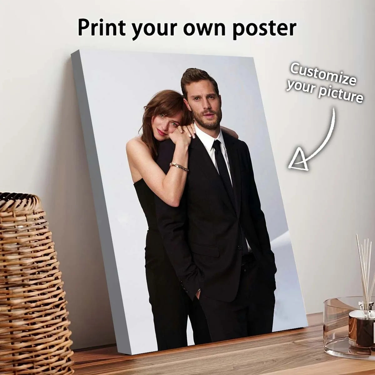 toile impression personnalisée photo personne costume moderne cadre anniversaire mariage noël famille