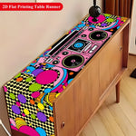 nappe table vintage années 80 boombox graphique couleur rose noir festive