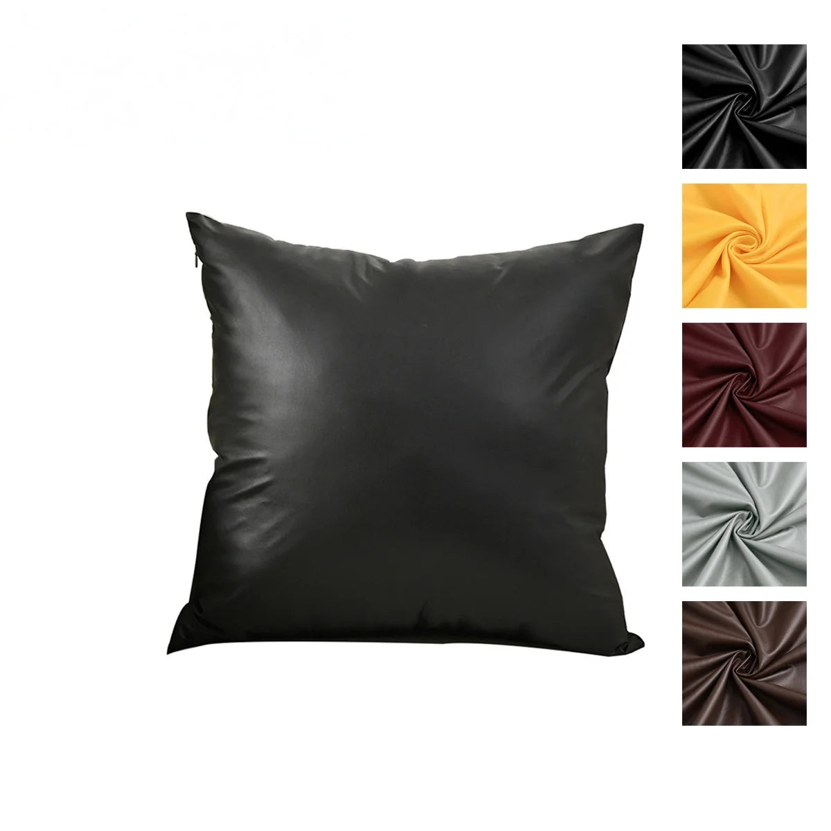 housse coussin noir texture grainée moderne adhésif lit décoration maison 50cm 30cm