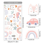 Stickers muraux animaux nuages arc ciel chambre enfant décoration bohème illustrative