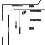 système éclairage led rail moderne noir barres lumineuses spots connecteurs dimmable 48v 220v