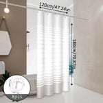 rideau douche moderne blanc rayures horizontales opacité ourlet standard éva relief respectueux environnement