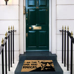 tapis d'entrée antidérapant marron clair noir am the one who knocks moderne graphique imperméable