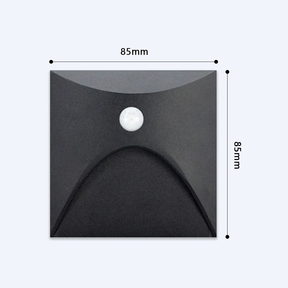 applique murale led sensorielle noir blanc gris contemporaine fixée mur vis câble interrupteur