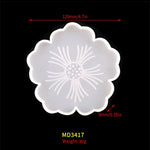 moule silicone résine époxy diy coaster support géométrique moderne élégant fleur paillettes dorées
