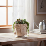 pot fleur résine tête bouddha moderne cache pot intérieur extérieur drainage ornement zen jardin