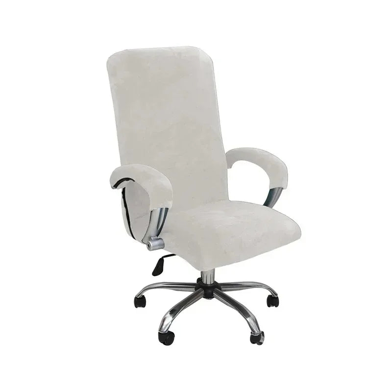 housse chaise velours bleu clair polyester clips métalliques moderne amovible pièces