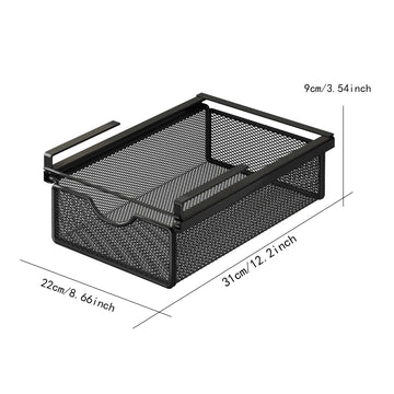 paniers rangement blanc noir maille métal coulissant clips sous armoire moderne économie place