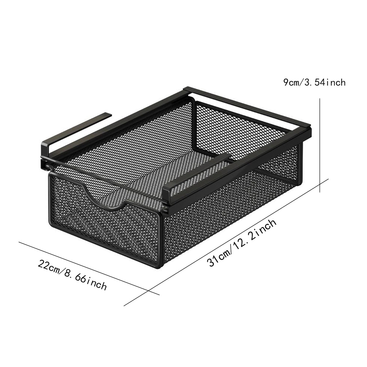 paniers rangement blanc noir maille métal coulissant clips sous armoire moderne économie place