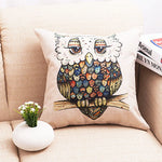 coussin décoratif beige imprimé oiseaux mignons moderne textile maison chambre salon confortable