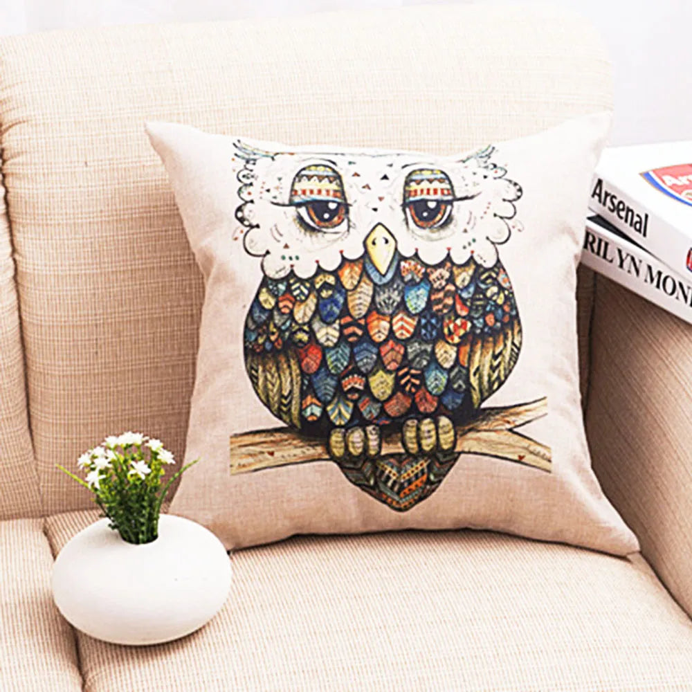 coussin décoratif beige imprimé oiseaux mignons moderne textile maison chambre salon confortable