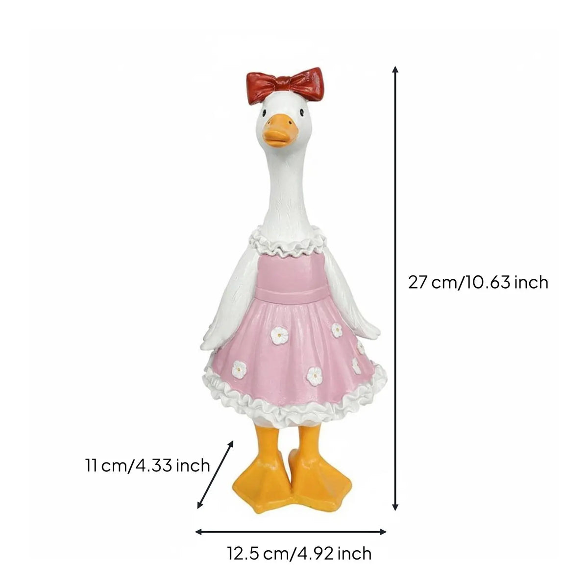 statue canard résine jardin décoration animaux plumes vêtements chapeau bottes salopette festiveextérieur rustic