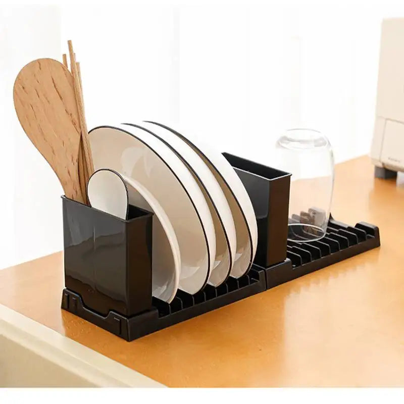 range assiettes pliable multifonction moderne ustensils porte couverts évier blanc gris noir decoration cuisine