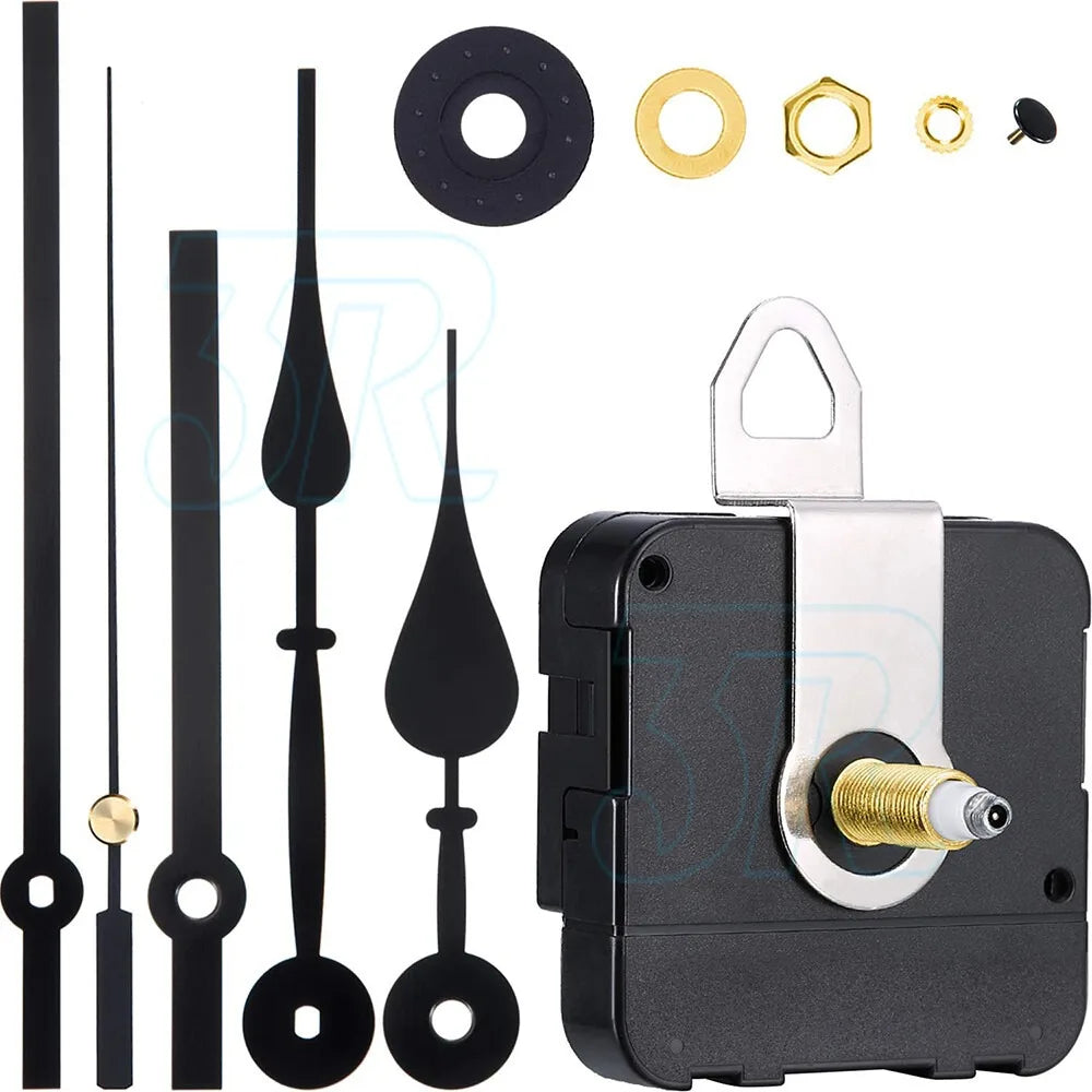 réparation horloge quartz mouvement aiguilles heures minutes secondes kit pièces mécanisme industrielle utilitaire fixations