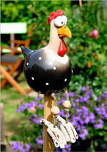 figurines poulets noir blanc rose bleu jaune gris points noirs fond clair decoratif clips
