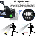 lampe frontale led rechargeable bande élastique bouton vert utilitaire sportive flashlight poche