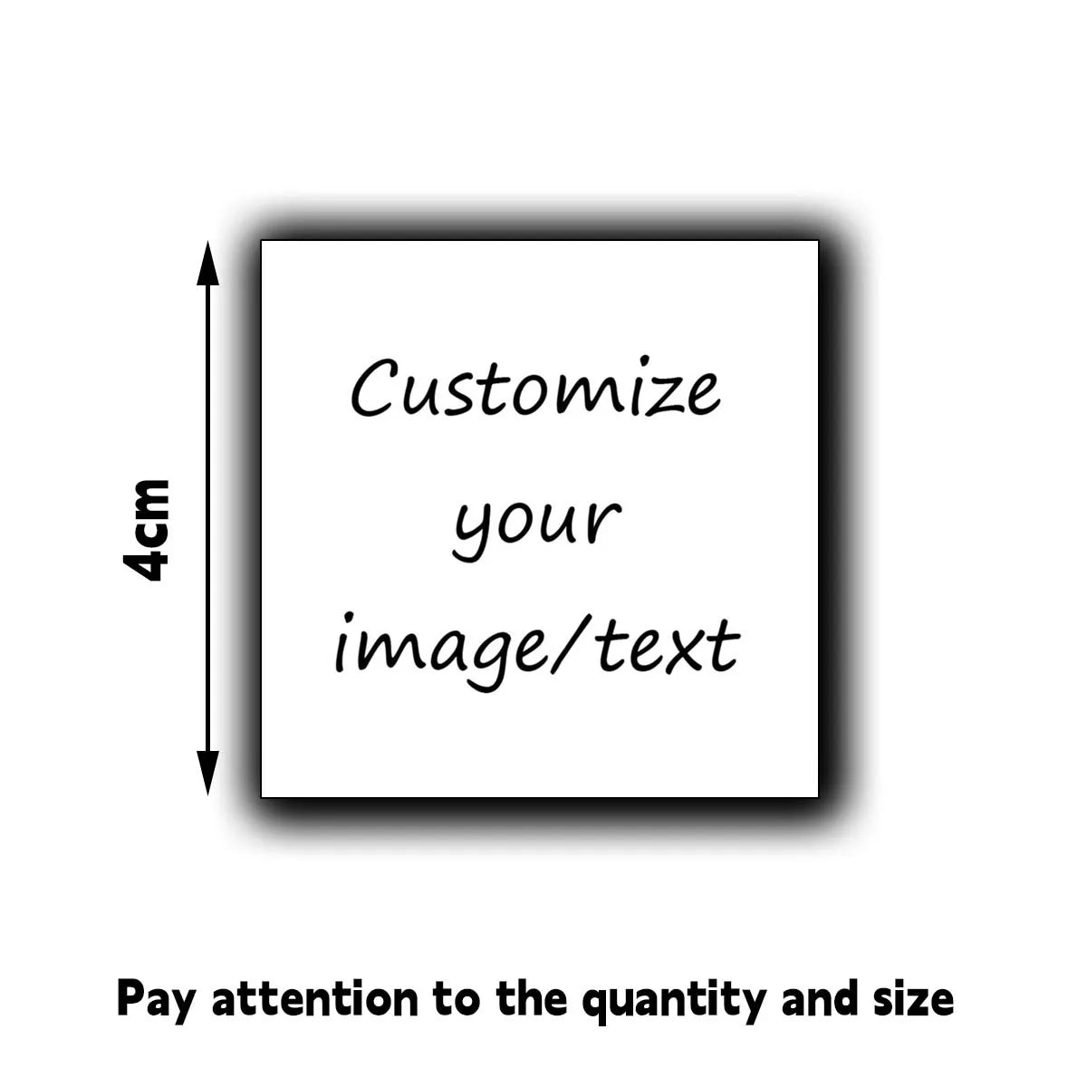 sticker personnalisable blanc adhésif 3cm 4cm 5cm imperméable logo minimaliste pack 20pcs 40pcs 80pcs