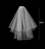 voile mariée deux couches polyester blanc classique élégant bord coupé translucide festive adult
