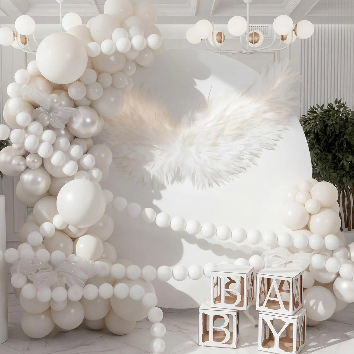 blanches opaques classiques mariage anniversaire décoration suspendue aiguille fil rondes lisses 100pcs 15m