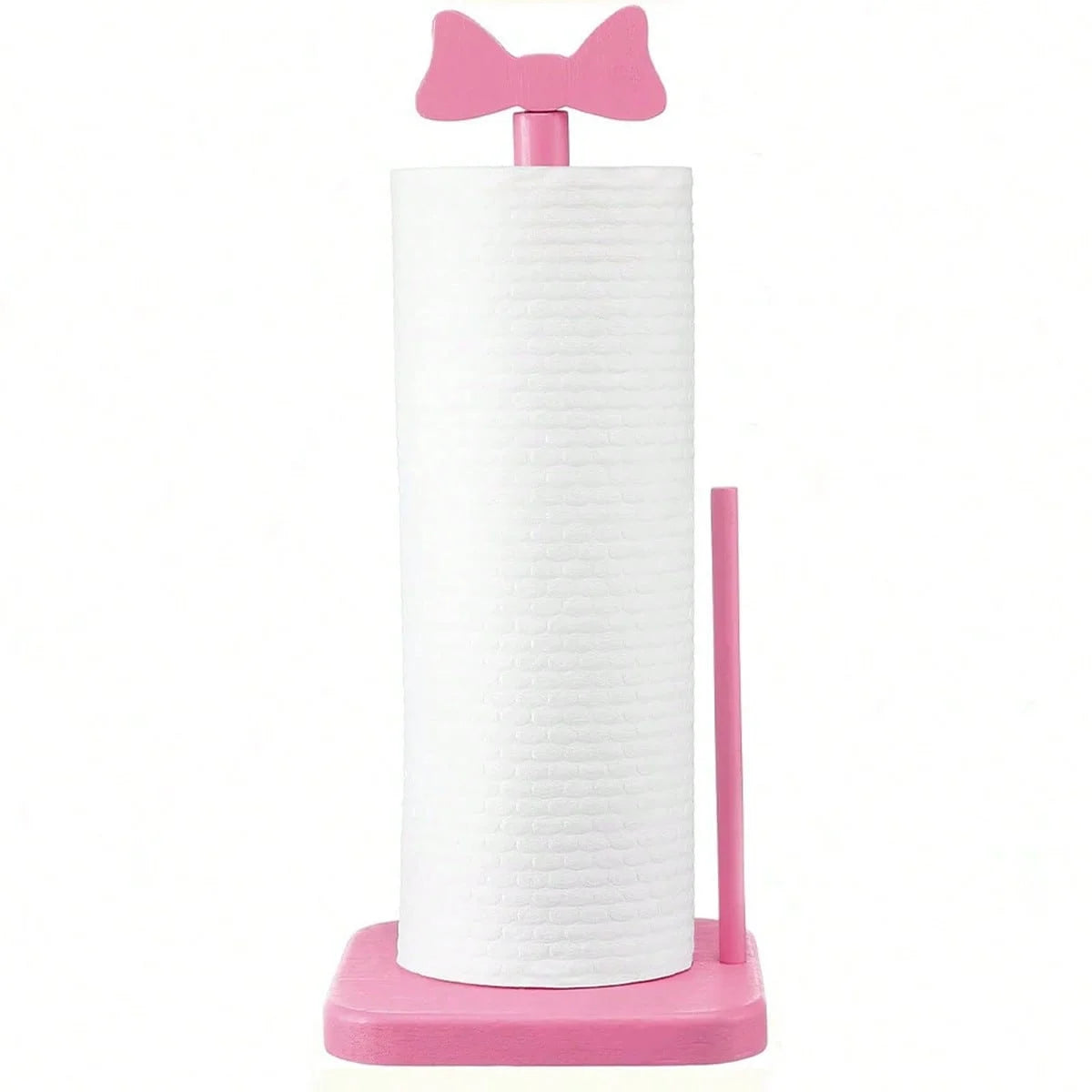 support serviettes papier bois rose moderne nœud clips salle bain cuisine