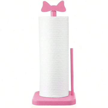support serviettes papier bois rose moderne nœud clips salle bain cuisine