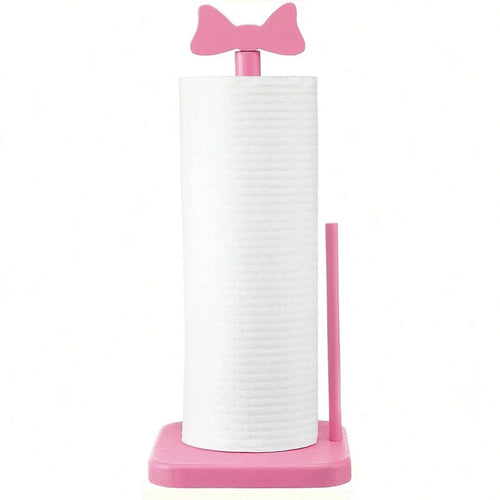 support serviettes papier bois rose moderne nœud clips salle bain cuisine