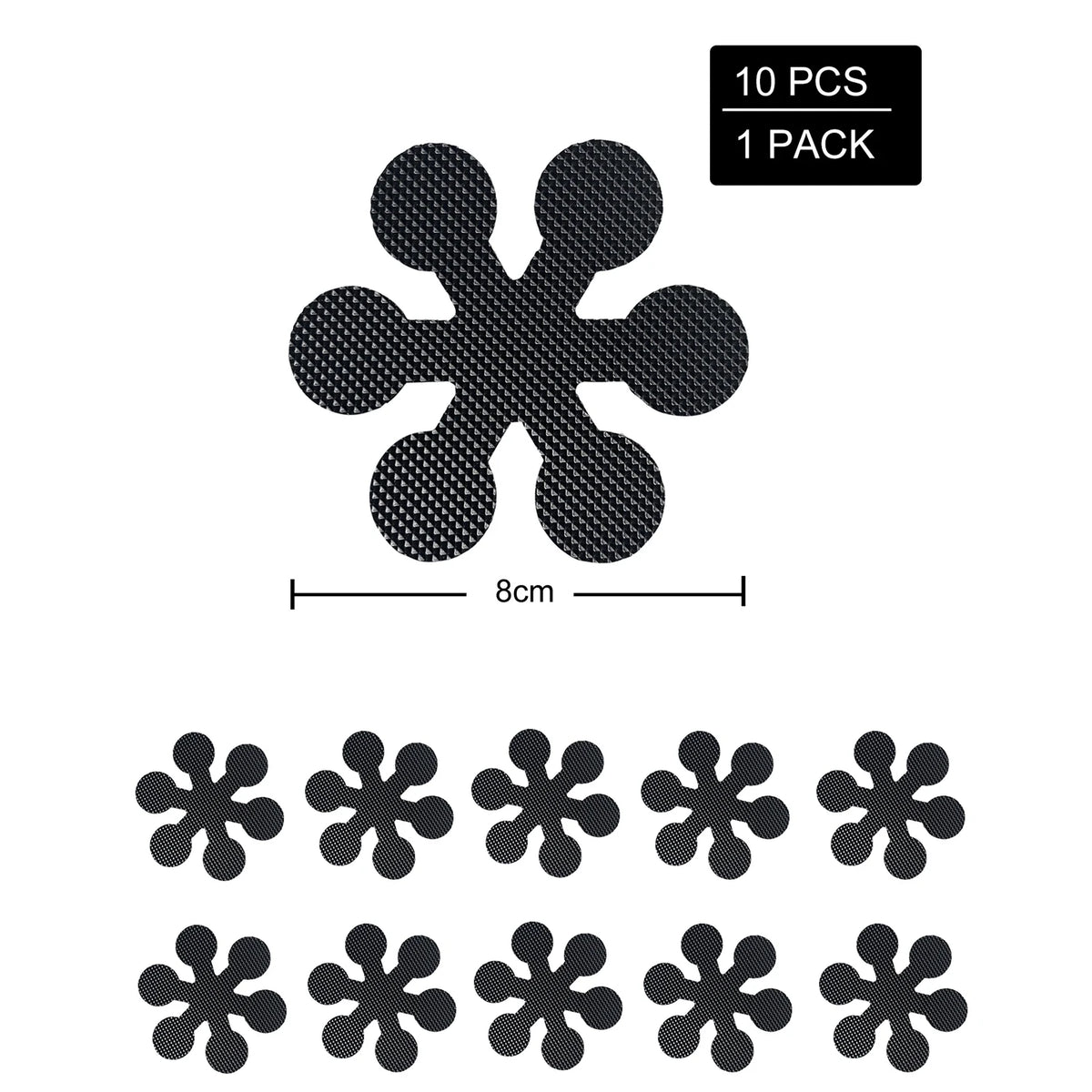 tapis antidérapant fleur six pétales salle bain respectueux environnement moderne semi transparent adhésif inclusion