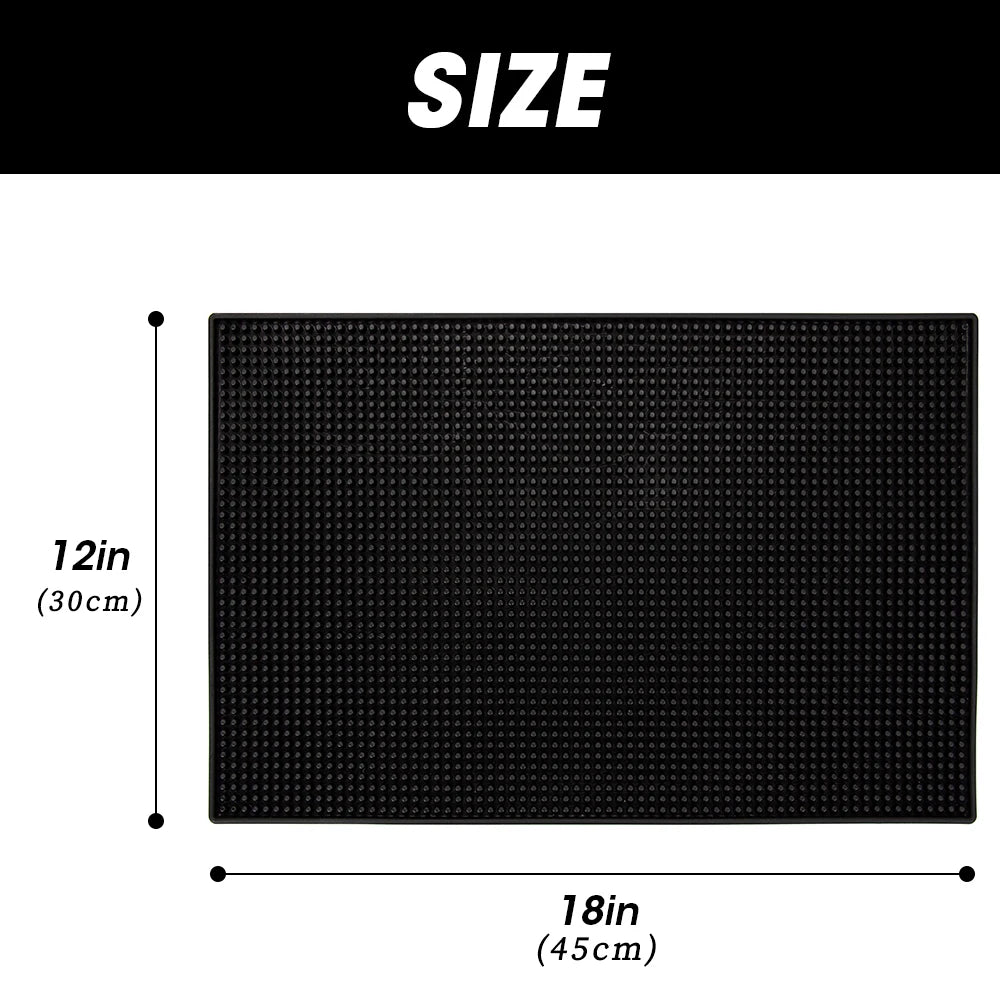 tapis antidérapant caoutchouc protection salon coiffure outils professionnels utilitaires noir texturé points reliefs bordures