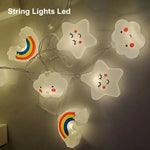 guirlande lumineuse étoiles nuages enfants blanc translucide décoration saint valentin fête auto alimentée led