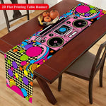 nappe table vintage années 80 boombox graphique couleur rose noir festive