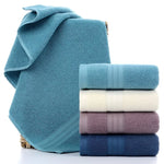 serviettes toilette coton rayées bleu blanc rose pâle absorbantes bain visage salle sport spa