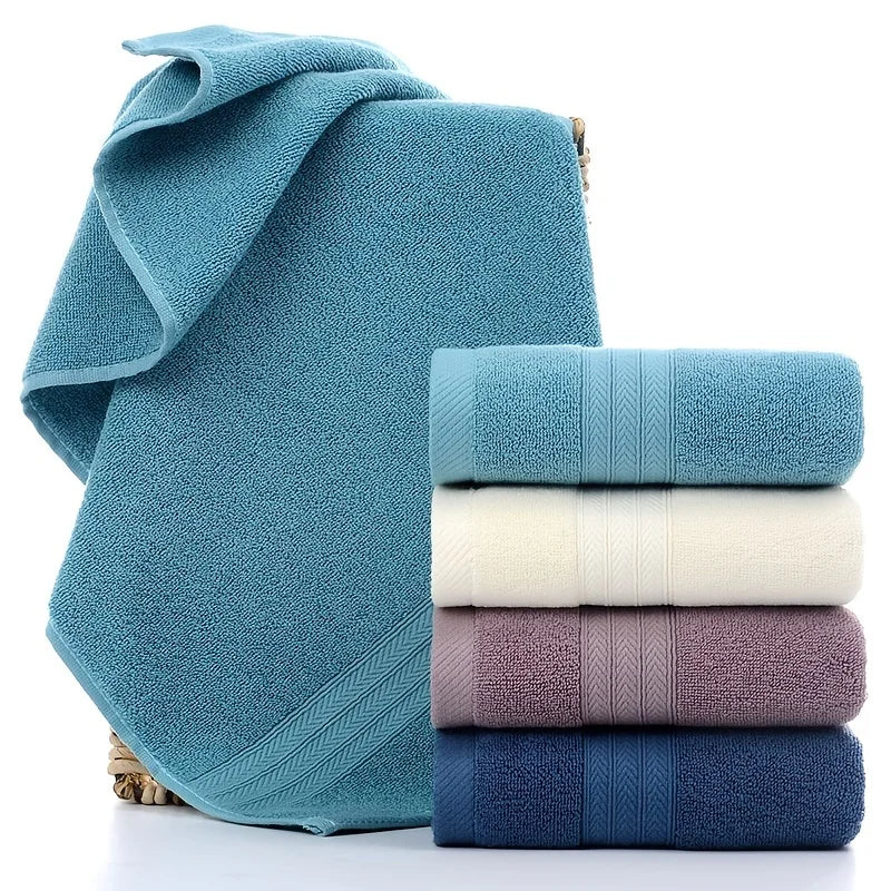 serviettes toilette coton rayées bleu blanc rose pâle absorbantes bain visage salle sport spa
