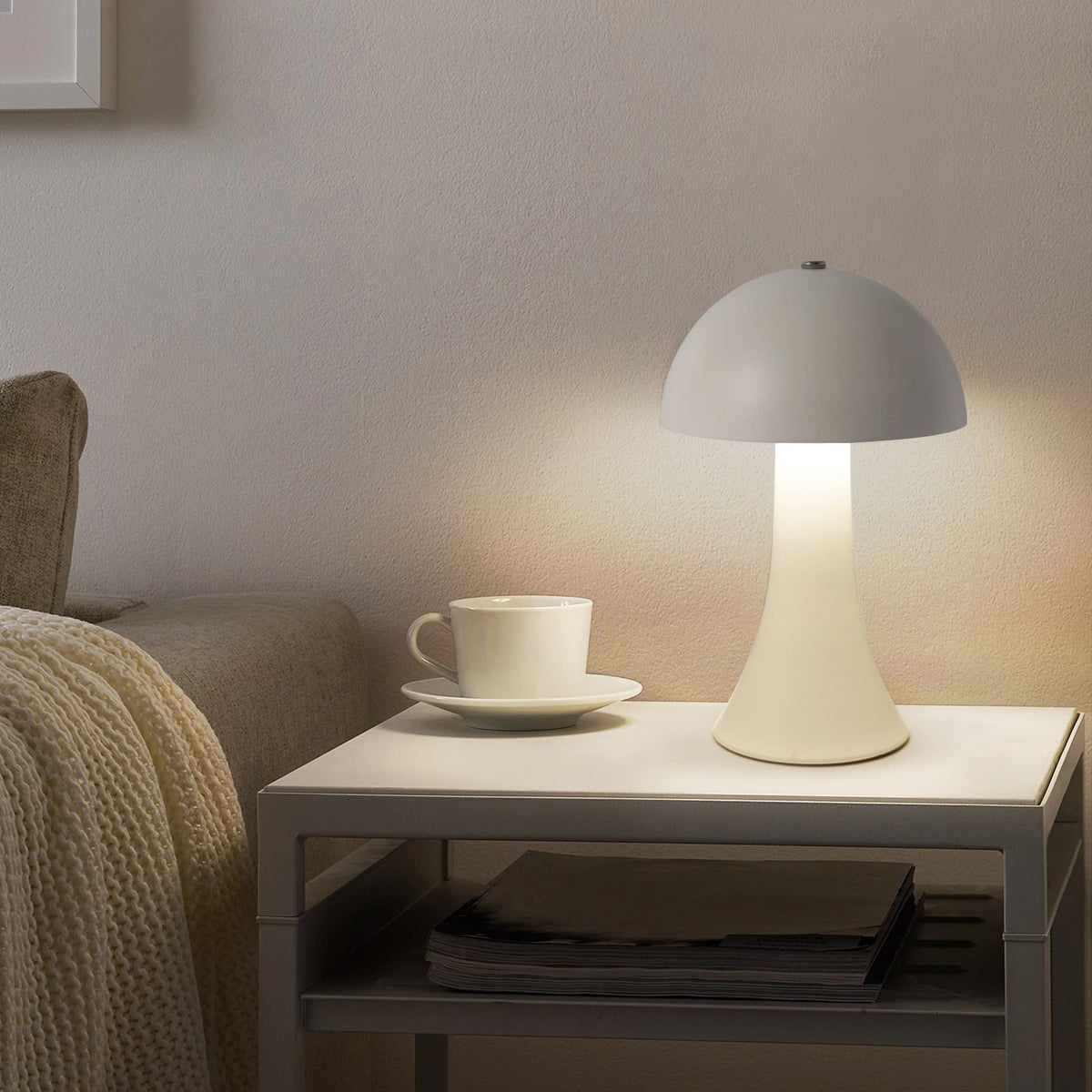 lampe table led rechargeable tactile chambre blanc moderne minimaliste