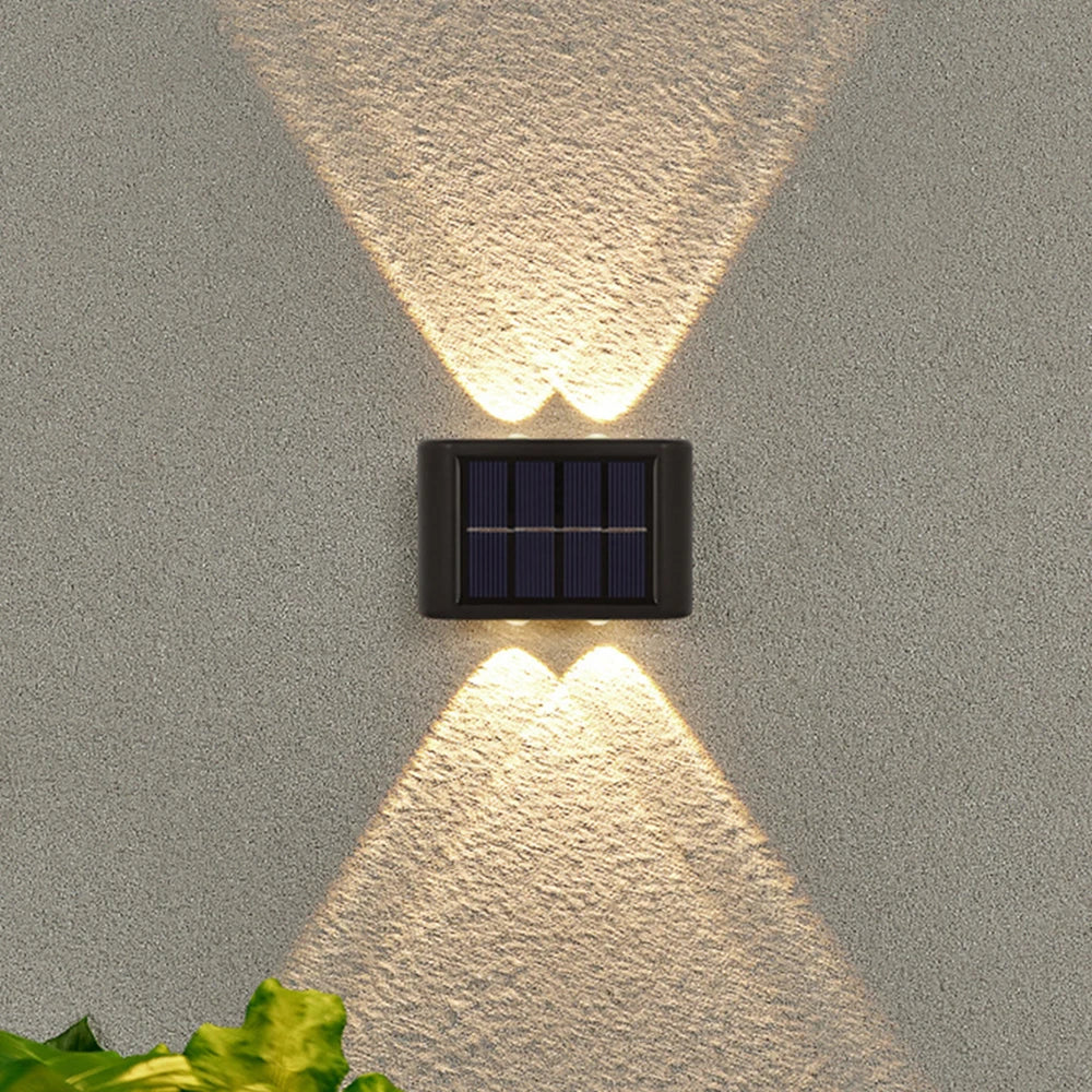 applique murale solaire 6led noir bleu panneaux solaires moderne interrupteur on off led