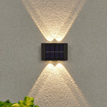 applique murale solaire 6led noir bleu panneaux solaires moderne interrupteur on off led