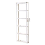 étagère mobile blanche trois plateaux moderne roulettes cuisine porte réfrigérateur
