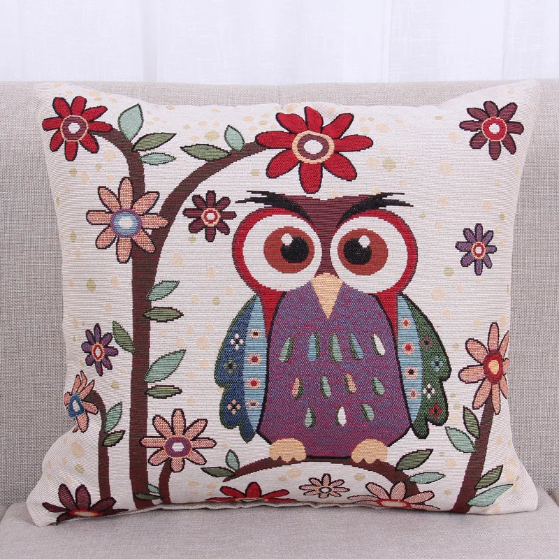 coussin décoratif beige imprimé oiseaux mignons moderne textile maison chambre salon confortable
