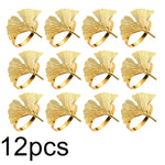 porte serviettes anneau feuille gingko or argent classique automne fêtes thanksgiving