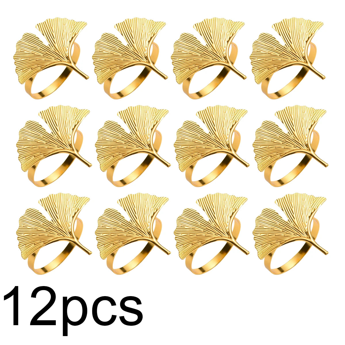 porte serviettes anneau feuille gingko or argent classique automne fêtes thanksgiving