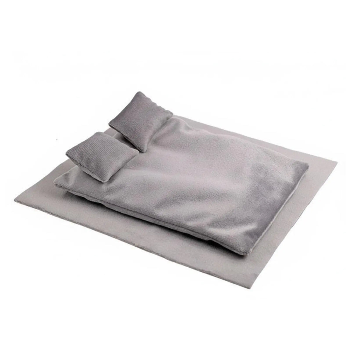 literee miniature bleu marine gris clair tissu texturé minimaliste moderne couverture oreillers bois naturel